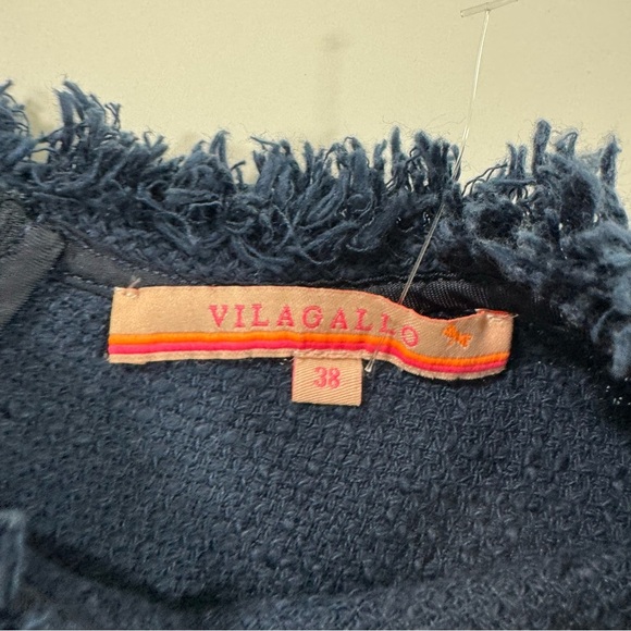 Vilagallo Navy Stripe Tweed Sheath Dress - Picture 3 of 7